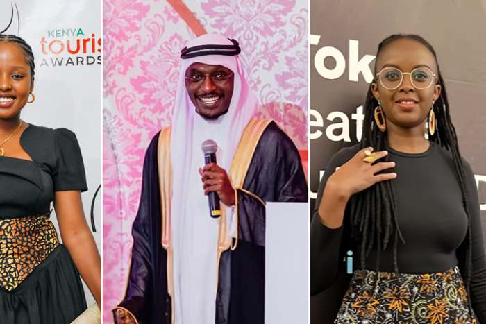 Kenyan content creators Anita Soina, Roy Kanyi and Valerie Keter