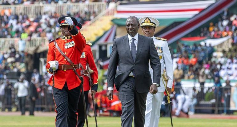 President William Ruto during the  62nd Jamhuri Day celebrations at Nyayo Stadium