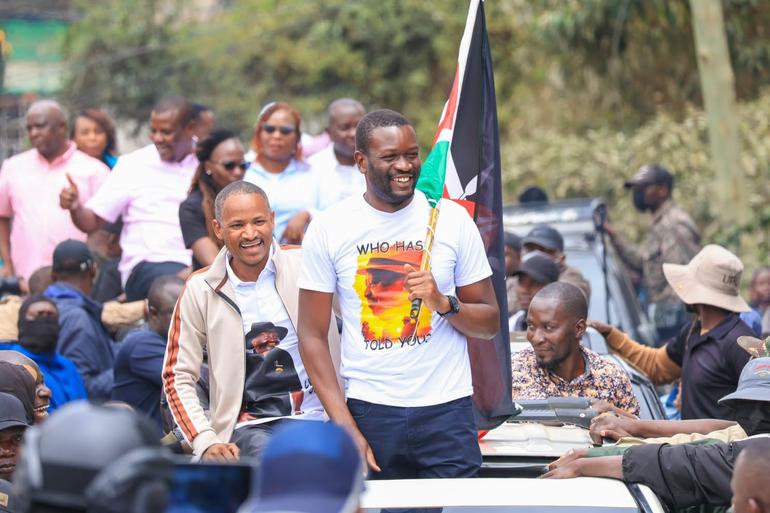 Edwin Sifuna and Babu Owino in the Linda Mwananchi convoy during its inaugural rally in Nairobi on Sunday, September 13, 2026.