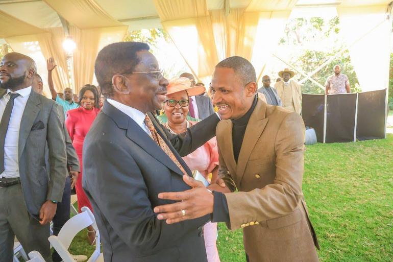 Babu Owino with James Orengo at Zenani’s wedding