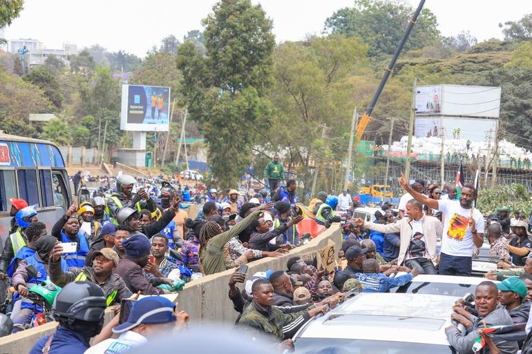 Edwin Sifuna and Babu Owino in the Linda Mwananchi convoy during its inaugural rally in Nairobi on Sunday, September 13, 2026.