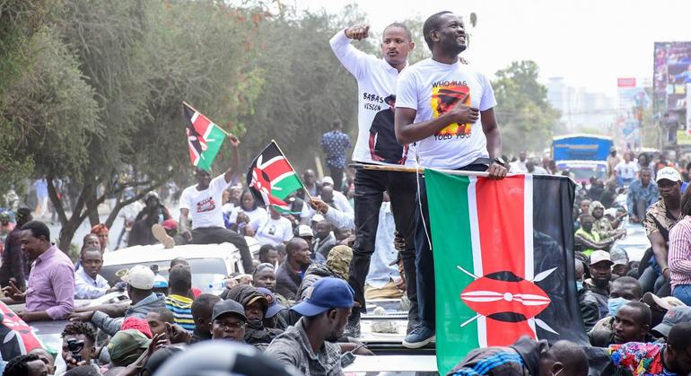 Edwin Sifuna and Babu Owino in the Linda Mwananchi convoy during its inaugural rally in Nairobi on Sunday, September 13, 2026.