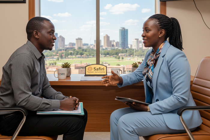 An AI-generated image depicting an interview