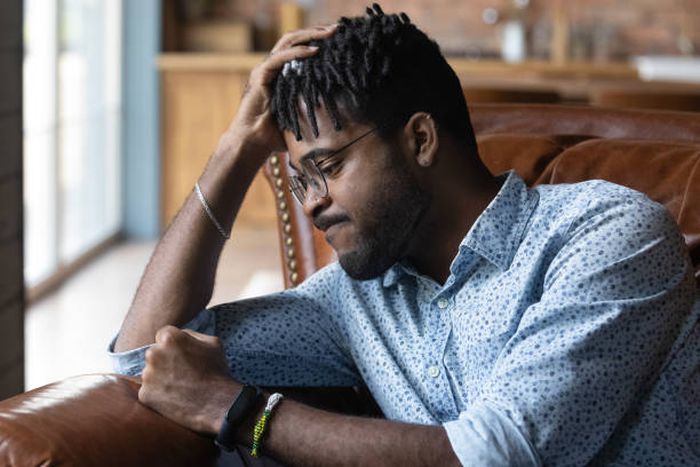 A file image of a sad man