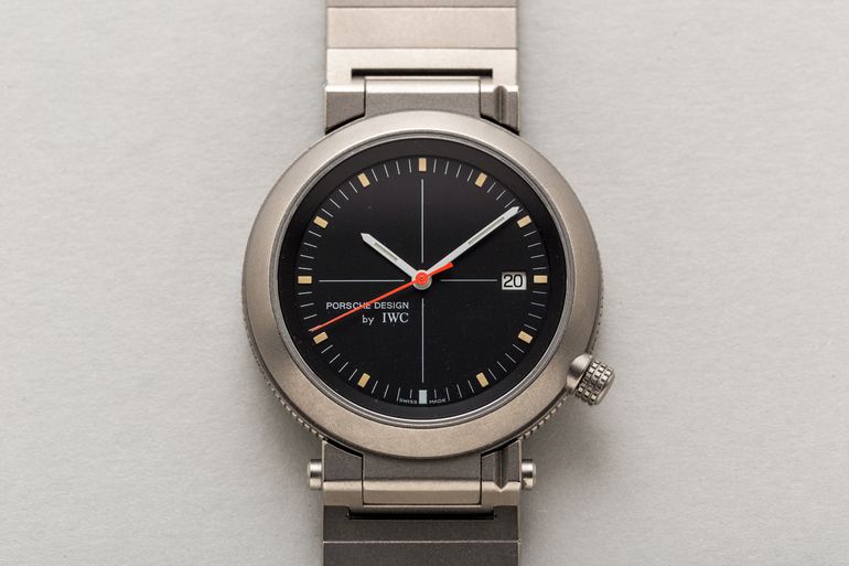 IWC x Porsche compass watch in titanium