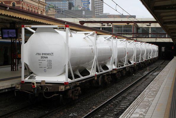 Stock image of a train carrying cement