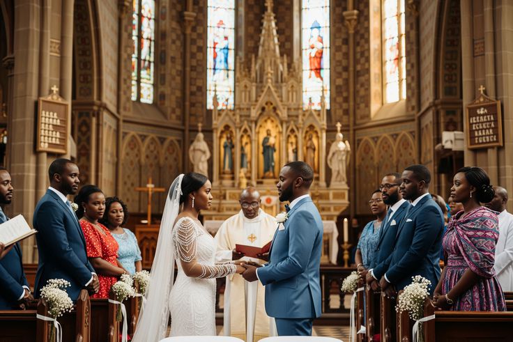 An AI-generated image of a couple during their wedding