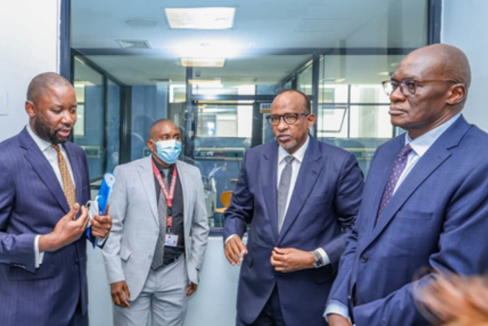 Health CS Aden Duale with Director General of Health Patrick Amoth