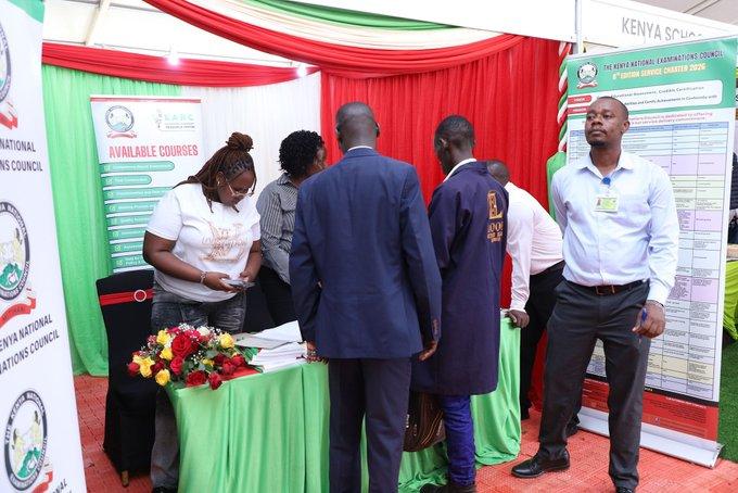 A KNEC stand during Mashujaa Day Thematic Week is underway at Eldoret National Polytechnic