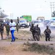Police officers at the 'Linda Mwananchi' tour in Kitengela