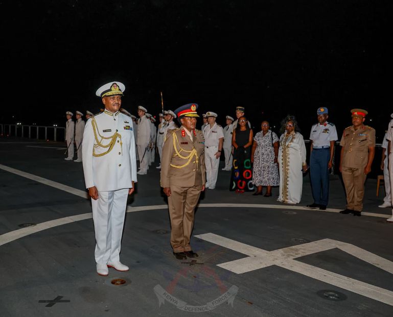 Kenya's Chief of the Defence Forces, General Charles Kahariri, alongside Major General Joyce Sitienei, Deputy Vice-Chancellor at the Centre for Strategic and Security Studies of the National Defence University-Kenya