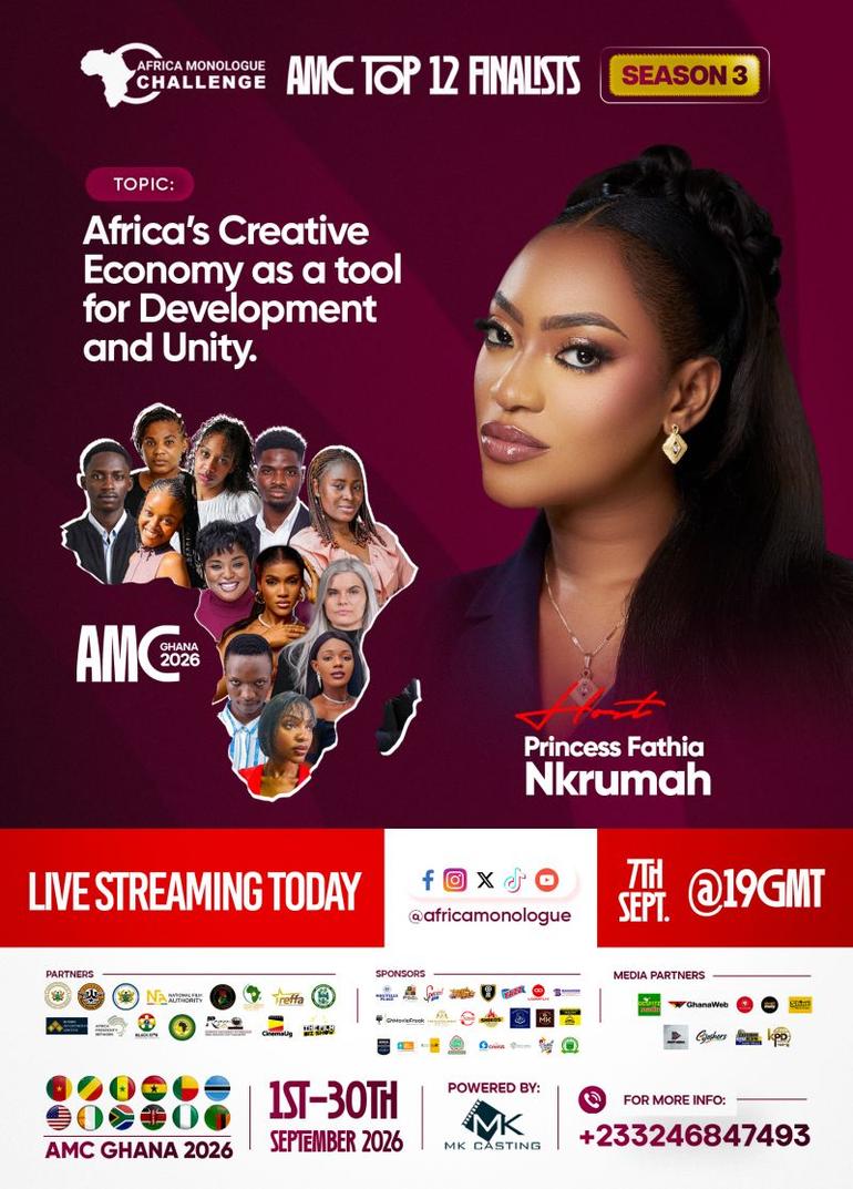 File image of finalists of the Africa Monologue Challenge Season 3 taking place from September 1 to September 30, 2026, in Accra, Ghana.