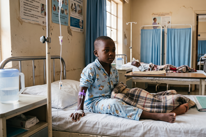 An image of a child in hospital