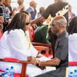 Photos of Raila Odinga's Loyal Bodyguard Maurice Ogeta Kneeling Before Ida Odinga Moves Kenyans