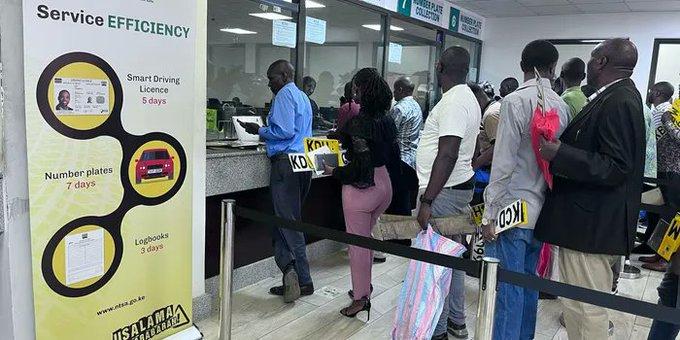 Kenyans lining up for NTSA services