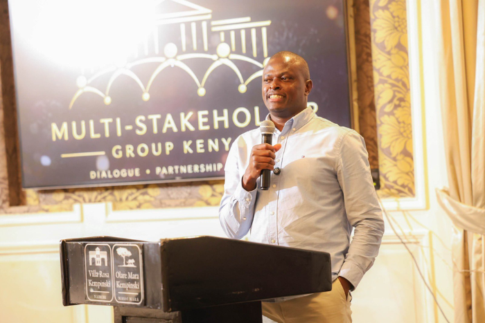 Kiharu MP Ndindi Nyoro speaking at a past event. (Image: Ndindi Nyoro)