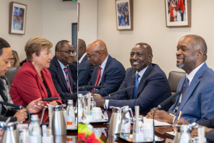 President William Ruto holding talks in Washington D.C. with IMF Managing Director Kristalina Georgieva in December 2025. (Image: PCS)