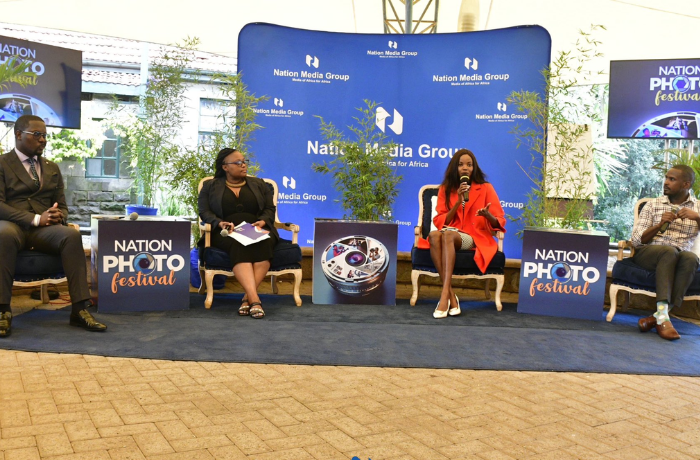 Harry Misiko as the moderator during a NationPhotoFestival held on November21,2024.(Image: NTV Kenya)