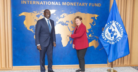 President William Ruto holding talks in Washington D.C. with IMF Managing Director Kristalina Georgieva in December 2025. (Image: PCS)