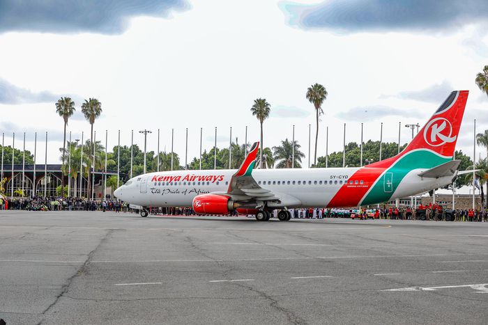KQ 203 (RAO001) which brought home the body of former Prime Minister of Kenya, the late Raila Amolo Odinga