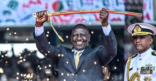 Former President Uhuru Kenyatta and President William Ruto at his inauguration ceremony in Nairobi on September 22, 2024