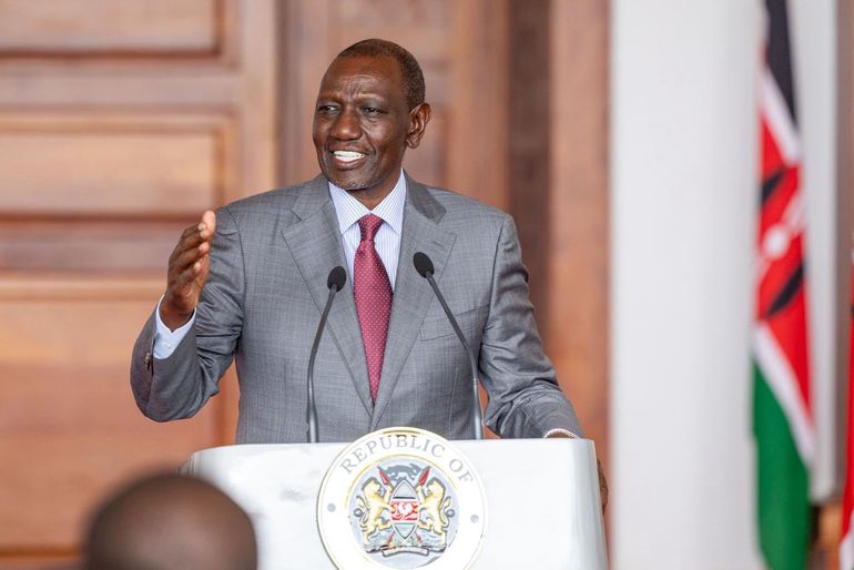 President William Ruto speaking at State House