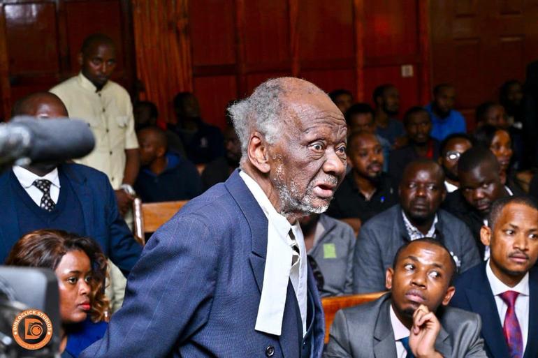 Dr. John Khaminwa is a legendary human rights activist and, as at 2026 - remains the oldest actively practicing lawyer in Kenya (Image: Files)