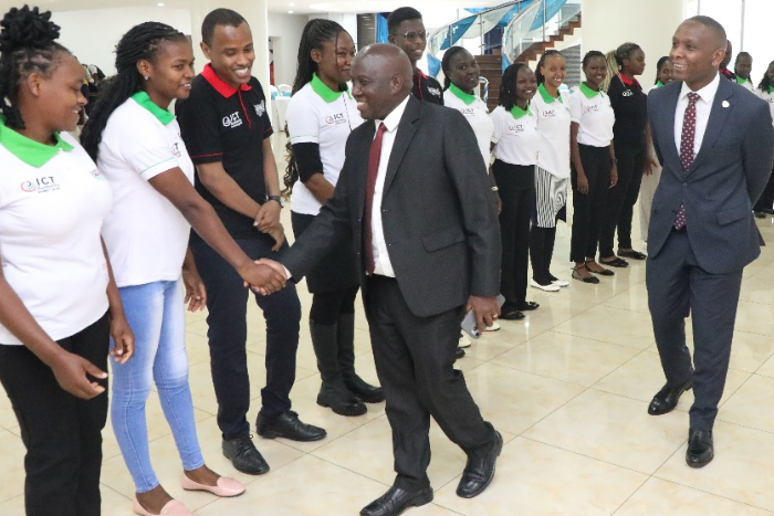 ICT and Digital Economy Principal Secretary Eng. John Tanui with PDTP Cohort IX interns (Image: ICT Authority)