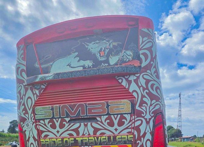 Simba coach bus that was carrying the smuggled goods