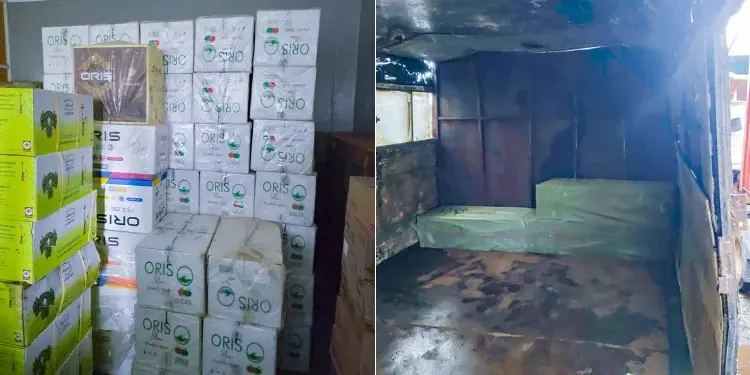 An image of smuggled goods discovered by KRA
