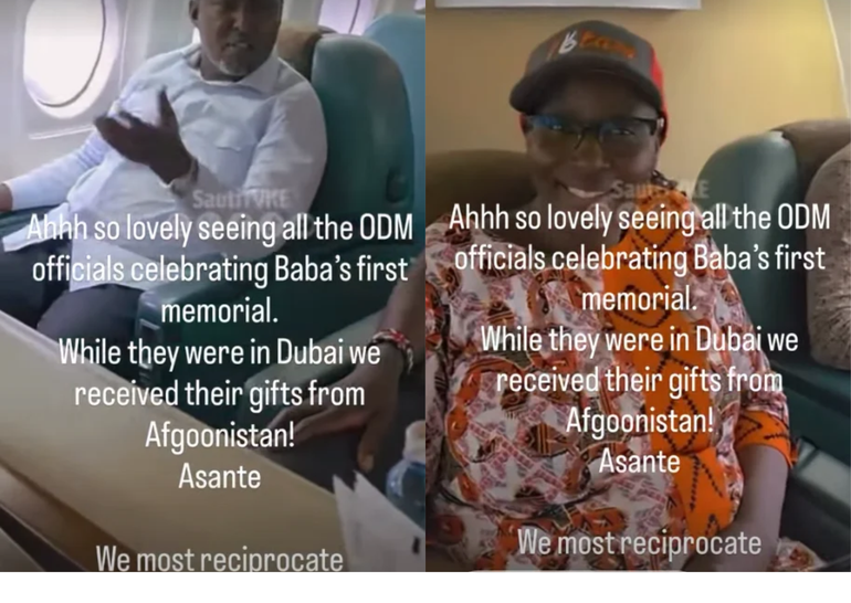 A screengrab image showing Winnie Odinga's message