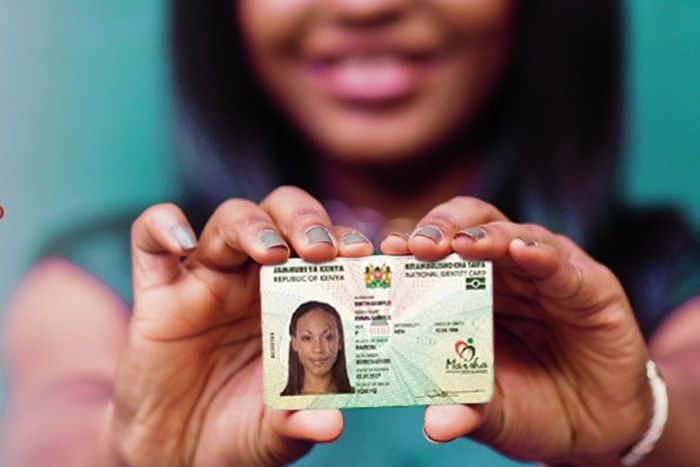 A person holding the new generation Kenyan ID card