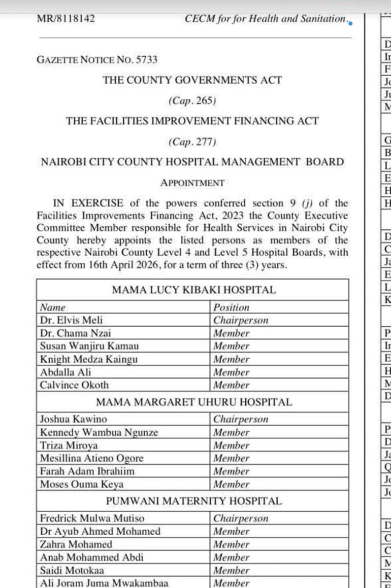 Nairobi County appoints Calvince Okoth 'Gaucho' Board Member at Mama Lucy Kibaki Hospital