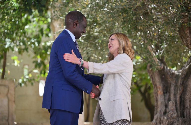 Kenya's President William Ruto and Italian Prime Minister Giorgia Meloni during a past engagement