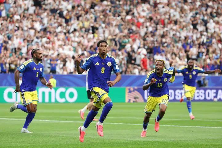 Curacao team, known as the Blue Wave celebrate their first ever World Cup goal in their fixture against cup favorites Brazil (Image: Files)