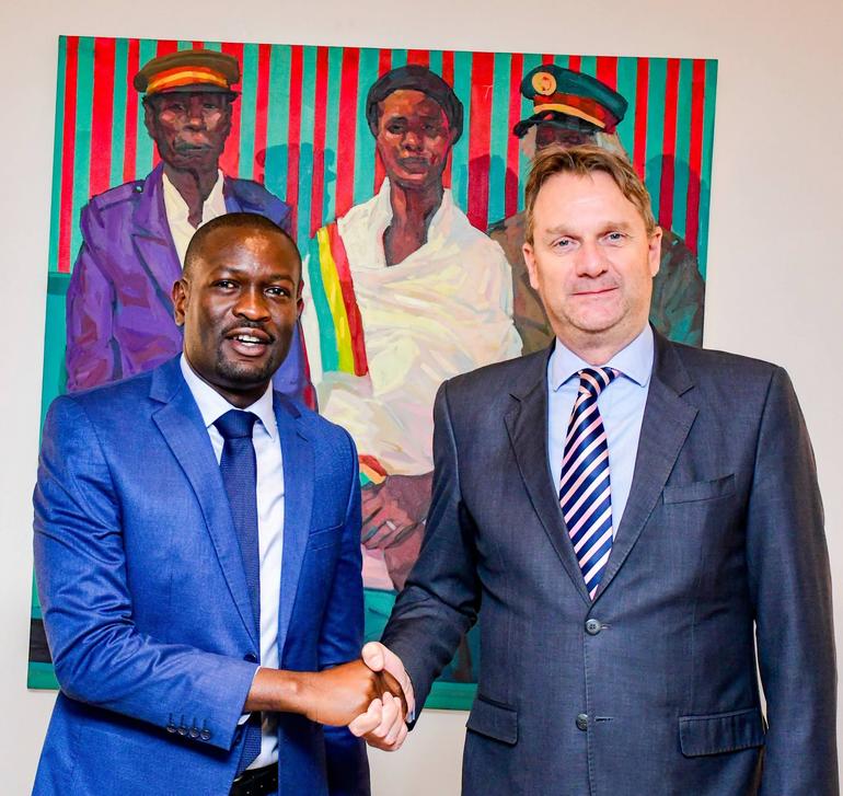 Edwin Sifuna with Dutch Ambassador to Kenya Henk Jan Bakker