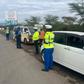 NTSA officers during a crackdown at Salgaa along Nakuru -Eldoret highway.