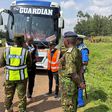NTSA officers during a crackdown along Maseno -Busia road in Siaya County.