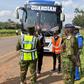 NTSA officers during a crackdown along Maseno -Busia road in Siaya County.