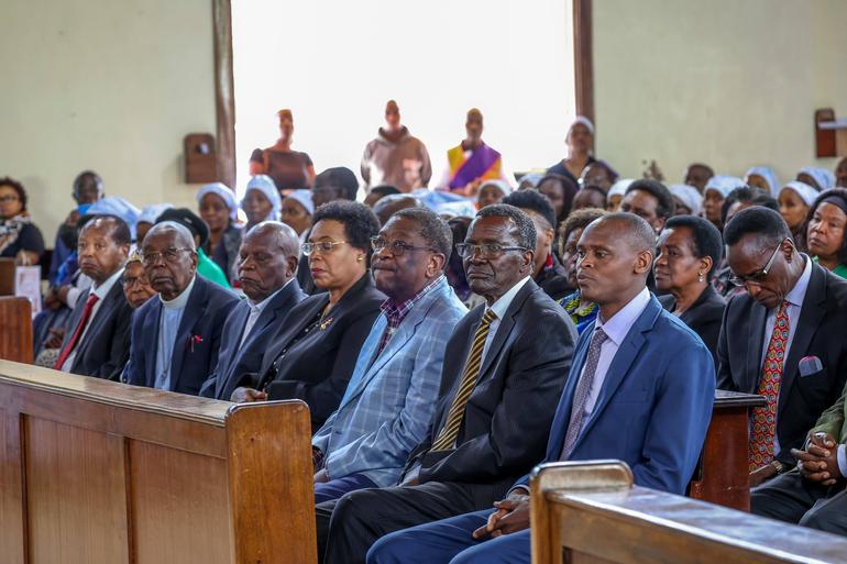 Leaders at the requim mass of Kiraitu Murungi's daughter Anita