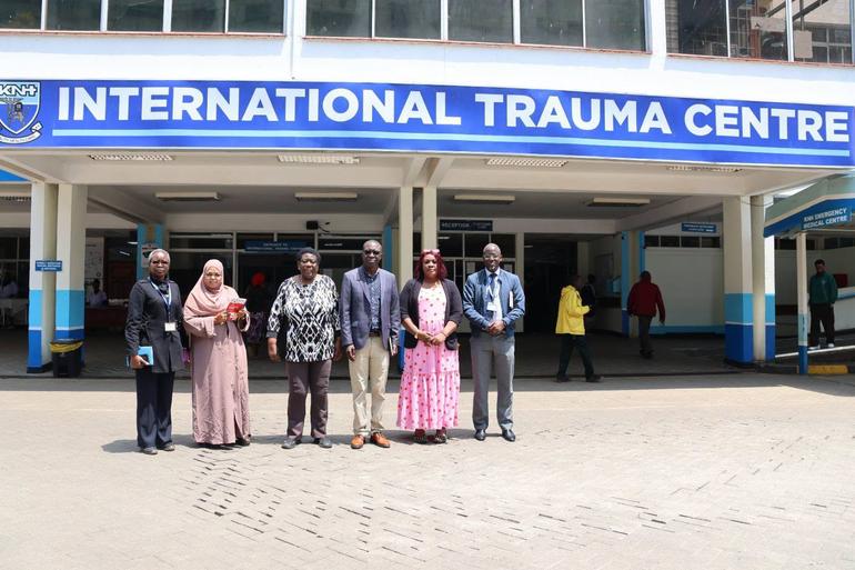 KNH CEO Dr. Richard Lesiyampe, CBS, during a visit by the Board of Coast General Teaching and Referral Hospital, led by Chair Nabila Mazrui, for a benchmarking visit focused on learning from KNH’s experience, systems and best practices (Image: Files)
