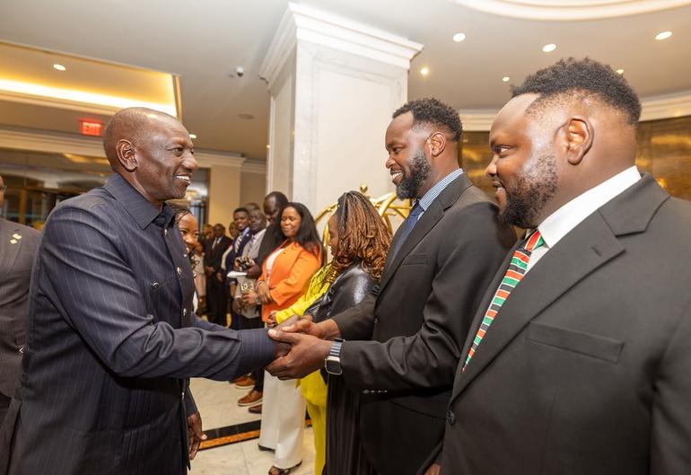 President William Ruto and his delegation being received in New York after their arrival for the UNGA 2026
