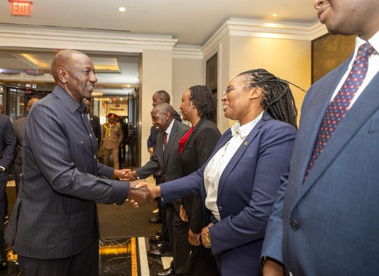 President William Ruto and his delegation being received in New York after their arrival for the UNGA 2026