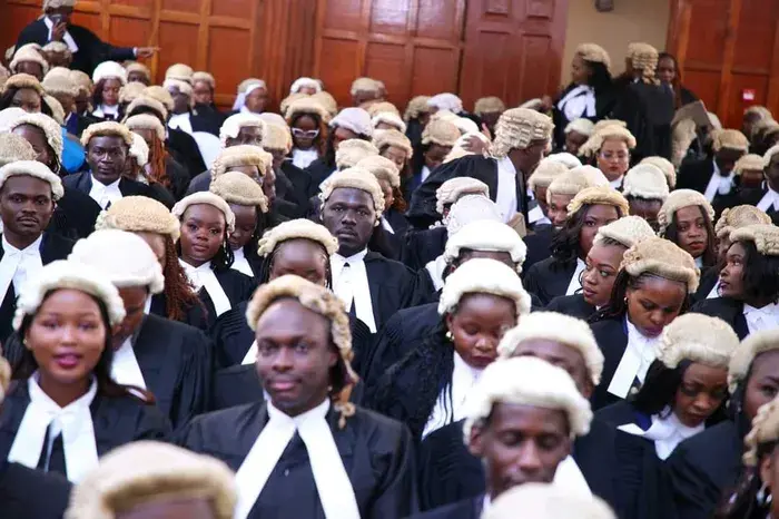 A group of law students being admitted as Advocates of High Court