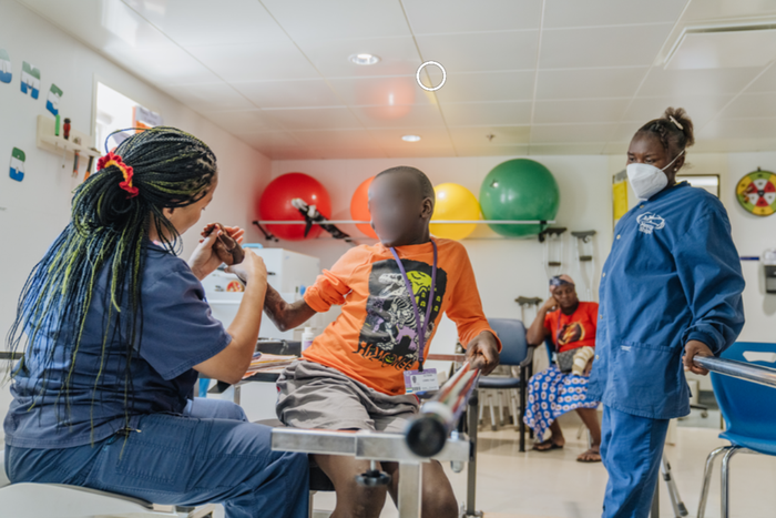 Yusif after surgery at rehab