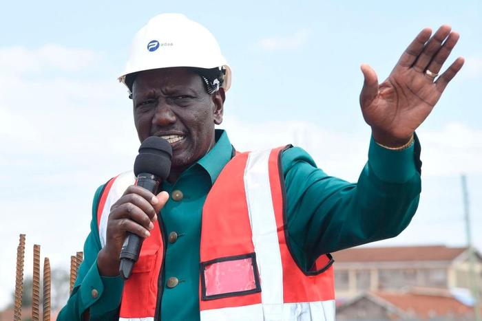 President William Ruto inspecting an affordable housing project