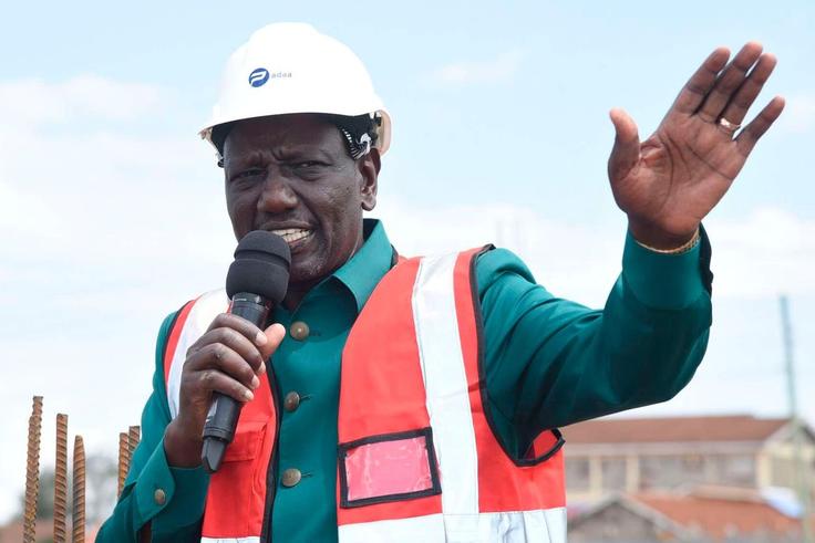 President William Ruto inspecting an affordable housing project