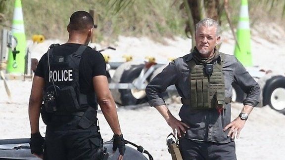 Eric Dane on the set of Bad Boys: Ride or Die (2024), where he played the role of primary antagonist James McGrath