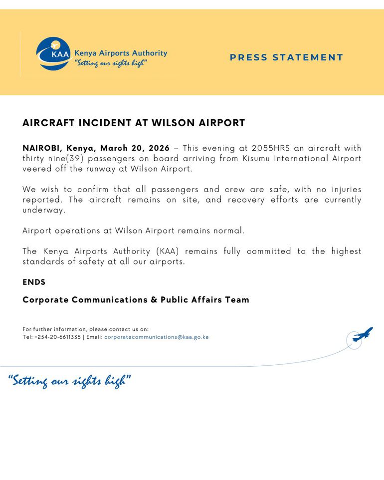 Kenya Airports Authority statement