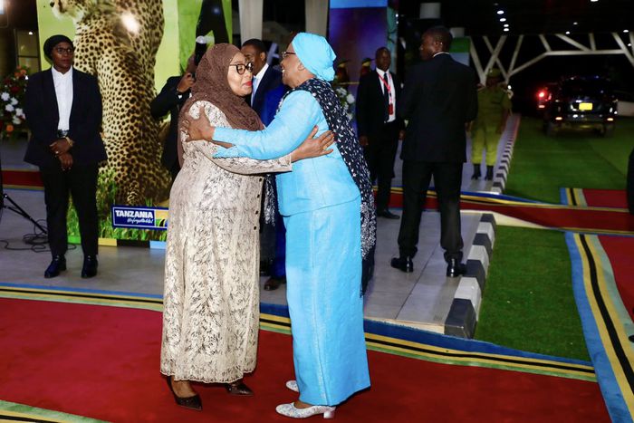 Tanzania President Samia Suluhu Hassan and Namibia President Netumbo Nandi-Ndaitwah